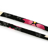 Chirimenkoord uit Japan cherry blossom zwart