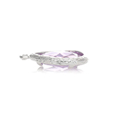 Metaal hanger cubic zirconia facet lila paars birthstone