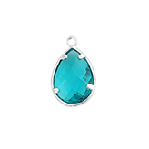 Metaal hanger cubic zirconia facet indicolite geboortesteen
