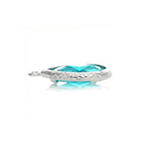 Metaal hanger cubic zirconia facet indicolite birthstone