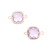 Metaal link cubic zirconia facet lila rosï¿½ goud