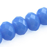 DQ Fire-polished facet rondell blauw
