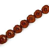 Czech glaskraal - Hawaii bloem Opaline Paars - Brons
