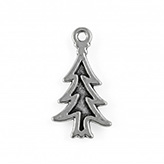 Hanger kerstboom met sterretjes antiek zilver