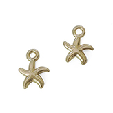 Metalen bedel zeester goud