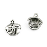 Hanger cupcake oud zilver
