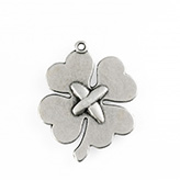 DQ hanger klaver vier groot antiek zilver