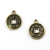 Hanger geluksmunt chinees antiek zilver