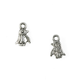Hanger pinguin mat antiek zilver