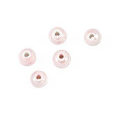 Keramiek kraal licht zacht rose met diamond coating