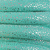 Imitatie Leer gestikt 6x4mm Turquoise Zilver