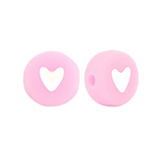 Letterkralen van acryl hartjes Soft pink