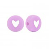 Letterkralen van acryl hartjes Spring lavender