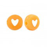 Letterkralen van acryl hartjes Flame orange