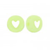 Letterkralen van acryl hartjes Neo mint green