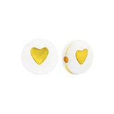 Letterkralen van acryl hartjes White-gold
