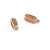 DQ leerschuiver 10mm met oog rose goud