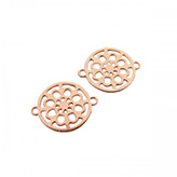 Tussenzetsel filigrain 13mm rose gold