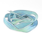 Zijde lint zijden crinkle chiffon fairy blauw groen