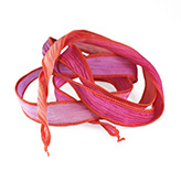 Zijde lint zijden crinkle chiffon fairy koraal oranje roze