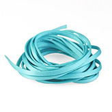 DQ zijde draad plat 5mm Aqua blue